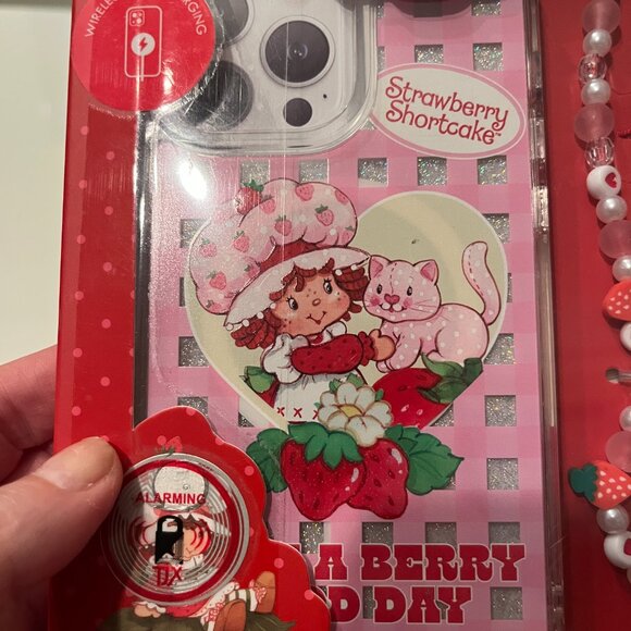Strawberry Shortcake Beaded Strap Phone Case iPhone 13 Pro Max 14 Pro Max (new/ - Picture 4 of 7